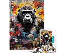 Puzzle da 1000 pezzi per adulti stile Banksy arte del gorilla rompicapo per adulti gioco di logica decorazione per la casa gioco stimolante regalo (dimensioni 38x26cm)