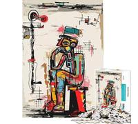 Puzzle da 1000 pezzi per adulti stile Basquiat con soggetto "Il Pensatore" impegnativo da completare decorazione per la casa giocattolo per ragazzi dai 14 anni in su (38x52cm)