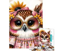 Puzzle da 1000 pezzi per adulti stile boho chic con gufo giocattolo decorativo da parete sfida impegnativa ideale come regalo per tutta la famiglia (dimensioni 38x52cm)