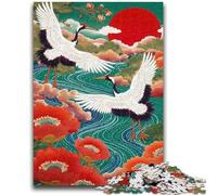 Puzzle da 1000 pezzi per adulti, stile cinese, raffigurante una gru dalla corona rossa, per adolescenti, regalo di compleanno, regali, decorazione da parete per bambini dai 14 anni in su (50x75cm)