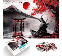 Puzzle da 1000 pezzi per adulti Stile di pittura a olio astratta del monte Fuji con samurai Gara di velocità delle mani Adatto alle coppie 52x38cm