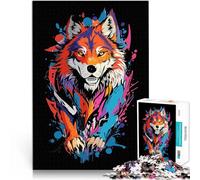 Puzzle da 1000 pezzi per adulti Stile graffiti del lupo Giocattoli educativi per l'apprendimento Giochi per famiglie grande regalo 52x38cm