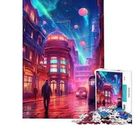 Puzzle da 1000 pezzi per adulti stile London Retro Synthwave difficile e stimolante per divertimento in famiglia giochi divertenti per ragazzi dai 14 anni in su (38x52cm)