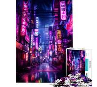 Puzzle da 1000 pezzi per adulti stile neon cyberpunk giapponese giocattolo puzzle da 1000 pezzi decorazione da parete attività per famiglie gioco educativo per tutta la famiglia (75x50cm)