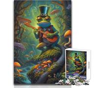 Puzzle da 1000 pezzi per adulti, stile psichedelico, stile steampunk, con rana, divertente e tranquillo, giocattolo da gioco di precisione, dimensioni 38x52cm