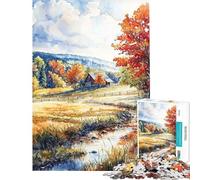 Puzzle da 1000 pezzi per adulti stile rustico autunnale ideale per ragazzi famiglie e per decorare la casa Difficile e stimolante (dimensioni 38x52cm)