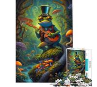Puzzle da 1000 pezzi per adulti stile steampunk psichedelico con rana giocattolo educativo gioco di velocità manuale ottimo regalo (dimensioni 38x26cm)