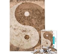 Puzzle da 1000 pezzi per adulti stile vintage Yin e Yang giocattolo decorativo da parete corsa a velocità manuale compleanno e Natale (dimensioni 38x26cm)