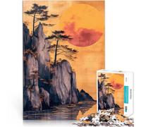 Puzzle da 1000 pezzi per adulti Stile xilografia Natura Giocattoli educativi per l'apprendimento Giochi per famiglie Un'opera d'arte 38x26cm