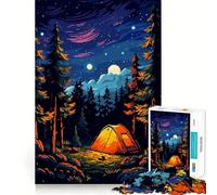 Puzzle da 1000 pezzi per adulti, stile Zen Camp, pixel art, pezzi ben definiti, gioco di abilità mentale, momento di relax e divertimento, scena natalizia (50x75cm)