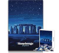 Puzzle da 1000 pezzi per adulti Stonehenge Cielo notturno Divertente e tranquillo Tempo libero Precisione esatta Gioco giocattolo Dimensioni 38x52cm