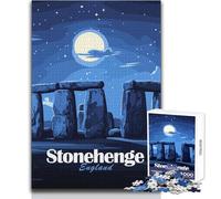 Puzzle da 1000 pezzi per adulti Stonehenge di notte, giochi educativi, antistress, regalo per compleanni, dimensioni 38x52cm