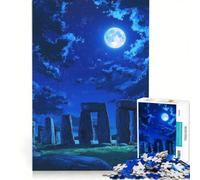 Puzzle da 1000 pezzi per adulti Stonehenge e cielo notturno gioco pratico migliora la memoria compleanni e altre occasioni 50x75cm