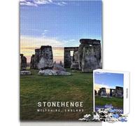 Puzzle da 1000 pezzi per adulti Stonehenge Giocattolo Gioco intellettuale Analisi e logica Regalo per compleanni Dimensioni 38x26cm