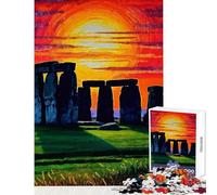 Puzzle da 1000 pezzi per adulti Stonehenge Sunset Giocattolo educativo Regalo di compleanno Giochi rilassanti Collezione di artisti Belle arti Dimensioni 38x52cm