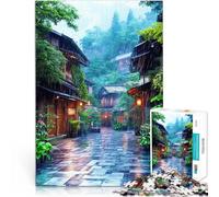 Puzzle da 1000 pezzi per adulti Strada giapponese piovosa Giocattolo educativo per l'apprendimento Regalo di compleanno, regali, arte murale 75x50cm