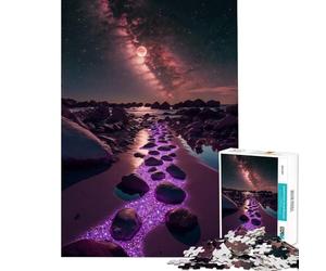 Puzzle da 1000 pezzi per adulti strada incantata sulla spiaggia gioco educativo e stimolante giocattolo interattivo decorazione per la casa regalo di Babbo Natale segreto (dimensioni 38x52cm)