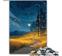 Puzzle da 1000 pezzi per adulti "Strada sotto il cielo notturno" Puzzle per adulti per divertimento in famiglia, perfetto per le vacanze, serate di gioco interattive (dimensioni 50x75cm)