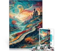 Puzzle da 1000 pezzi per adulti Strada tortuosa astratta Difficile da completare ma divertente e umoristico Regalo di compleanno 52x38cm