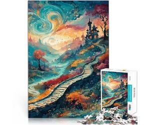 Puzzle da 1000 pezzi per adulti Strada tortuosa astratta Difficile da completare ma divertente e umoristico Regalo di compleanno 52x38cm
