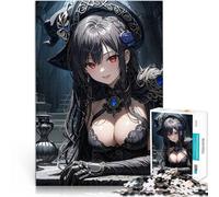 Puzzle da 1000 pezzi per adulti Strega anime con gli occhi rossi Vacanza a casa: uccidere il tempo è ideale come regalo per tutta la famiglia 52x38cm