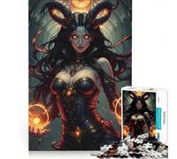 Puzzle da 1000 pezzi per adulti, Strega Oscura con Magia del Fuoco, Gioco per famiglie, Montaggio di modelli, compleanno e Natale 50x75cm