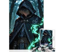 Puzzle da 1000 pezzi per adulti Stregone incappucciato del bosco oscuro giocattolo decorazione da parete regalo divertente gioco rompicapo difficile e stimolante dimensioni 38x26cm