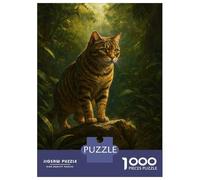 Puzzle Da 1000 Pezzi Per Adulti Striped Cat in Jungle Puzzle Per Adulti Gioco Pratico Migliora La Memoria Riduzione Dello Stress Regali 70x50cm/1000pcs