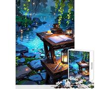 Puzzle da 1000 pezzi per adulti Studio sul fiume︰ Scena tranquilla con scrivania Decorazione per la casa Giocattoli Regalo per compleanni Giochi educativi Difficili e stimolanti Dimensioni 38x26cm
