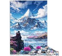 Puzzle da 1000 pezzi per adulti "sulla vetta del mondo" - gioco impegnativo per alleviare lo stress adatto per ragazzi dai 14 anni in su, 26 x 38 cm