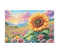 Puzzle Da 1000 Pezzi Per Adulti Sunflower Field 1000 PCS 75x50cm Adatto Ai Bambini Ottimo Per Interazione Genitori-Figli Migliora Concentrazione Dei Bambini