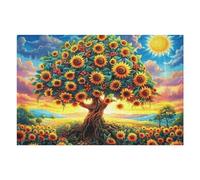 Puzzle Da 1000 Pezzi Per Adulti Sunflower Tree of Life 1000 PCS 75x50cm Puzzle Professionale Per Appassionati Qualità Premium Incastro Perfetto Senza Sbavature