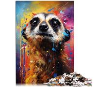 Puzzle da 1000 pezzi, per adulti suricati colorati, per alleviare lo stress, per le vacanze a casa, per i ragazzi dai 14 anni, 26 x 38 cm