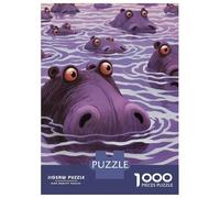 Puzzle Da 1000 Pezzi Per Adulti Surprised Hippos Puzzle Per Adulti Gioco Rompicapo Difficile Compleanno E Natale 70x50cm/1000pcs