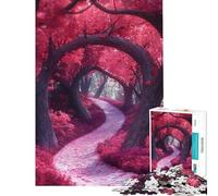 Puzzle da 1000 pezzi per adulti surrealismo sentiero nel bosco con alberi arte naturalistica gioco divertente antistress interazione genitore-figlio (dimensioni 38x26cm)