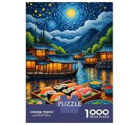 Puzzle Da 1000 Pezzi Per Adulti Sushi Starry Night Puzzle Per Adulti Gioco Pratico Assemblaggio Del Modello Difficile E Impegnativo 52x38cm/1000pcs