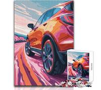 Puzzle da 1000 pezzi per adulti SUV rosso su strada tortuosa Goditi un dolce relax e svago Vestibilità stabile, taglio preciso Dimensioni del giocattolo: 38x52cm