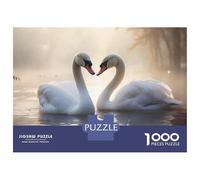 Puzzle Da 1000 Pezzi Per Adulti Swans in Love on Lake Puzzle Per Adulti Gioco Rompicapo Per Divertimento in Famiglia Regali Di Natale E Compleanno 70x50cm/1000pcs