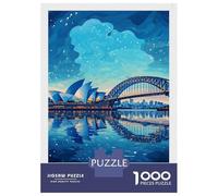 Puzzle Da 1000 Pezzi Per Adulti Sydney Opera House And Harbour Bridge Puzzle Per Adulti Gioco Per Famiglie Taglio Di Precisione Per Compleanno, Natale 52x38cm/1000pcs