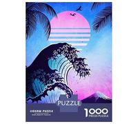 Puzzle Da 1000 Pezzi Per Adulti Synthwave Wave And Sunset Puzzle Per Adulti Giochi Rilassanti Ma Divertenti E Umoristici Ottimo Regalo Per I Giocatori 70x50cm/1000pcs