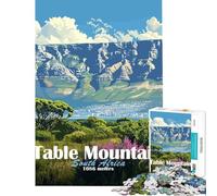 Puzzle da 1000 pezzi per adulti Table Mountain Sudafrica Un rompicapo per adulti un'opera d'arte per compleanni e Natale (dimensioni 50x75cm)