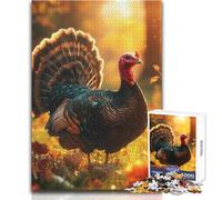 Puzzle da 1000 pezzi per adulti Tacchino selvatico in autunno Ideale per momenti di relax e tranquillità Taglio uniforme e pulito Giocattolo per il tempo libero Dimensioni 50x75cm