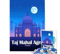 Puzzle da 1000 pezzi per adulti Taj Mahal Agra India Notte Gioco Impossibile Giocattolo Avvincente per Coltivare la Pazienza Regalo di Compleanno per Divertimento in Famiglia (Dimensioni 38x52cm)