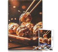 Puzzle da 1000 pezzi per adulti Takoyaki con salsa e semi di sesamo Perfetto per le ore di svago tranquille Giocattolo da gioco di alta qualità con taglio preciso Dimensioni 50x75cm