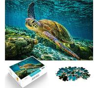 Puzzle da 1000 pezzi per adulti Tartaruga Barriera Corallina Fauna Selvatica Gioco rompicapo Lista dei desideri con Babbo Natale 38x26cm