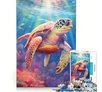 Puzzle da 1000 pezzi per adulti, "Tartaruga marina sognatrice", gioco per famiglie, rilassante e stimolante per le coppie 38x26cm