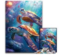 Puzzle da 1000 pezzi per adulti, tartaruga sul fondale marino, rompicapo impegnativo per adolescenti, divertente serata di giochi in famiglia, 50x75cm