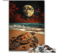 Puzzle da 1000 pezzi per adulti, tartaruga sulla spiaggia, attività da fare a casa per feste, compleanni e serate di giochi in famiglia dimensioni 50x75cm