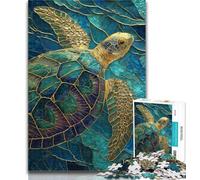 Puzzle da 1000 pezzi per adulti, tartarughe marine, puzzle per adolescenti, regalo di compleanno, regali, arte murale per età 14 anni in su 26x38cm