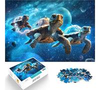 Puzzle da 1000 pezzi per adulti Tartarughe nello spazio Fatto di carta，per e da 14 anni in su Gioco impegnativo Regali interessanti per ridurre lo stress。misurare：26x38cm/10.24 x 14.96pollice